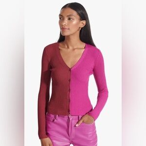 STAUD V-neck colorblock cardigan